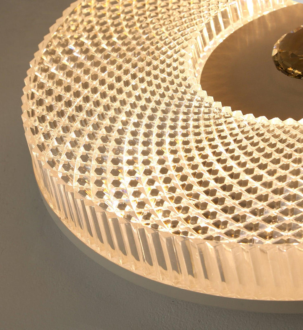 LED Ceiling Lamp Round Iron Acrylic Dimmable 3000K 4000K 6000K Black White Gold - Lamylie