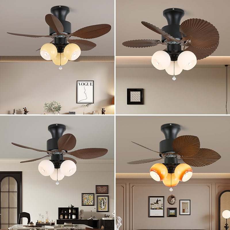 Trópusi mennyezeti ventilátor üvegvilágítással | Ø 81 cm | 6 sebességfokozat és távirányító - Lamylie
