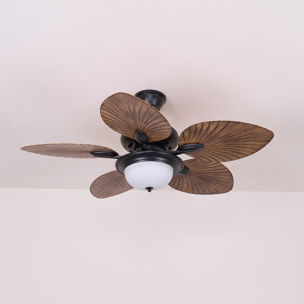 Tropical Wooden Ceiling Fan with Lighting | Remote Control 6 Speeds - Lamylie