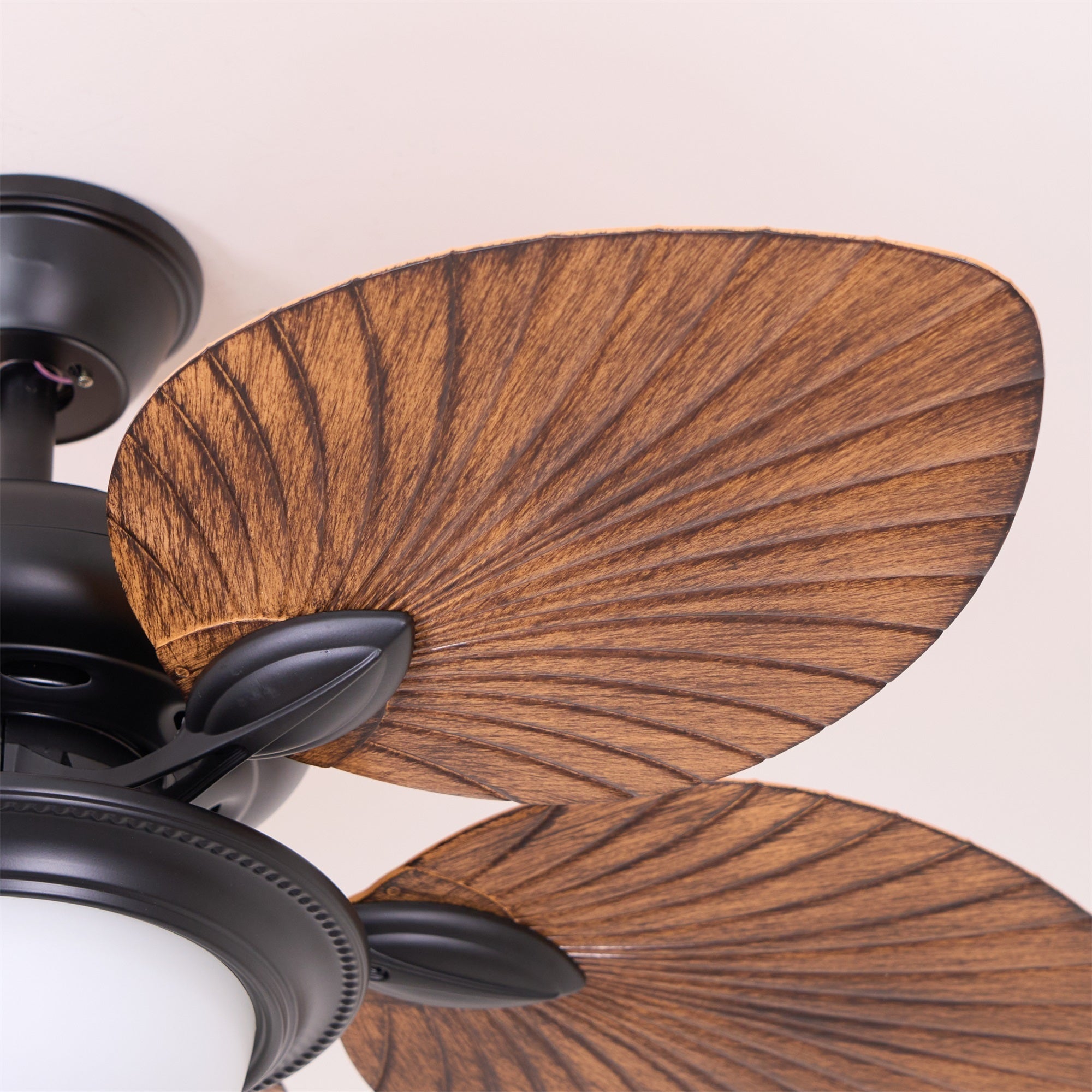 Tropical Wooden Ceiling Fan with Lighting | Remote Control 6 Speeds - Lamylie