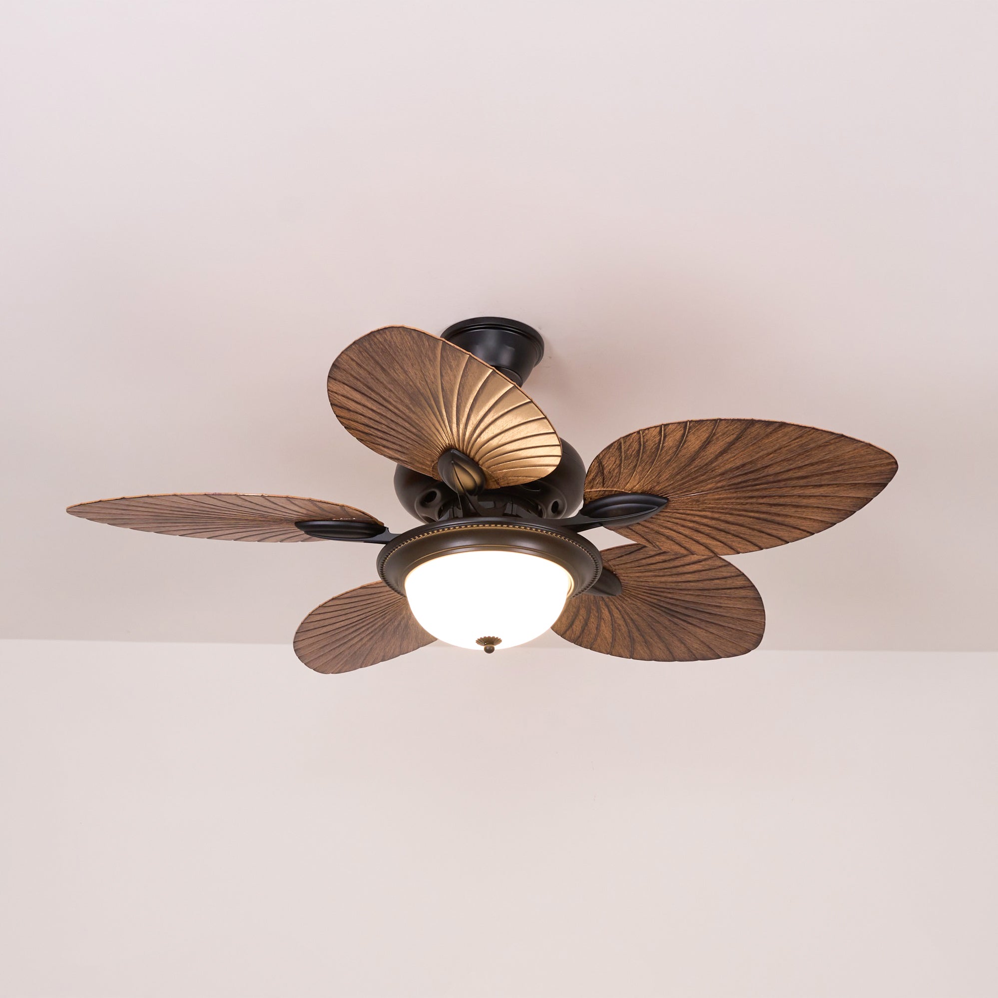 Tropical Wooden Ceiling Fan with Lighting | Remote Control 6 Speeds - Lamylie