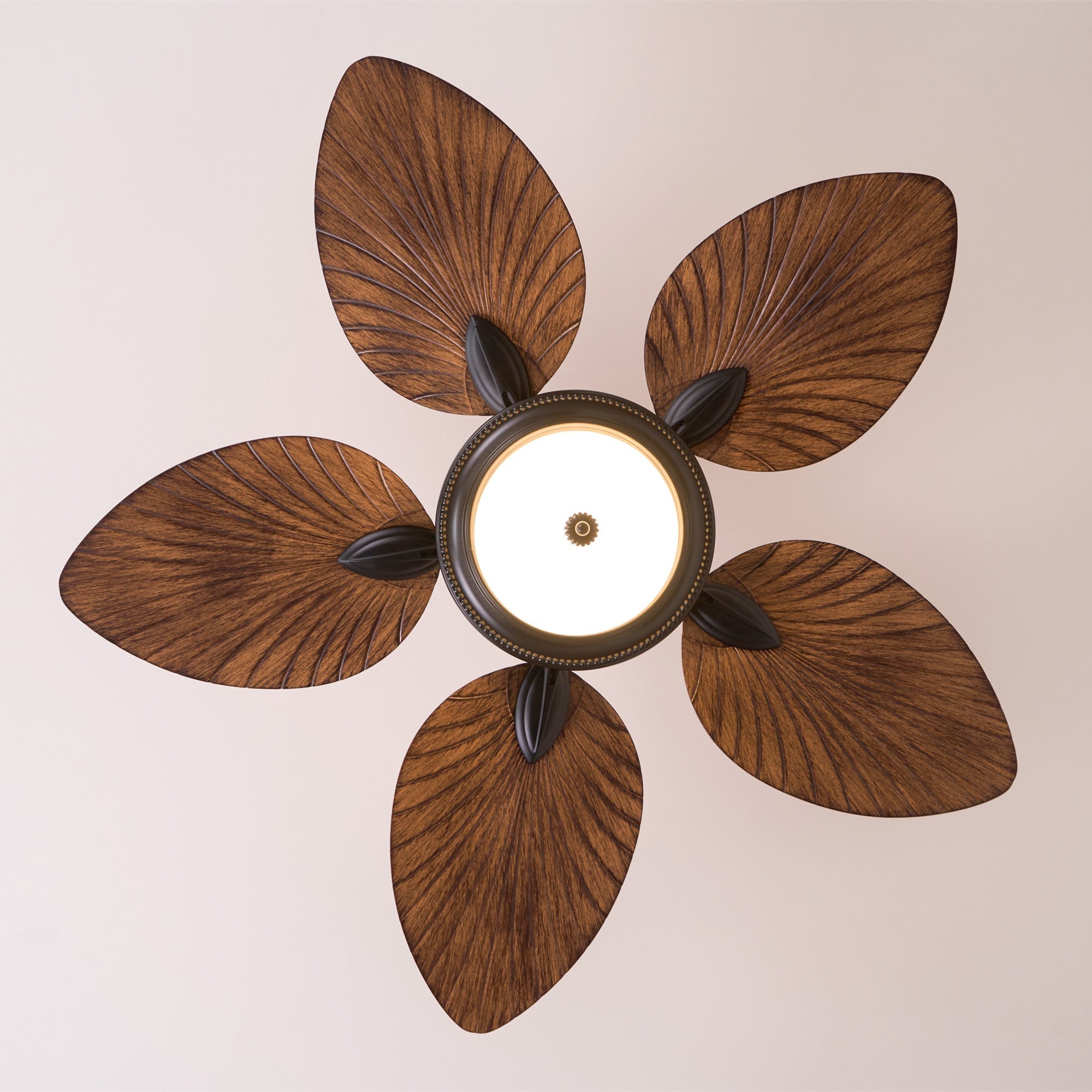 Tropical Wooden Ceiling Fan with Lighting | Remote Control 6 Speeds - Lamylie