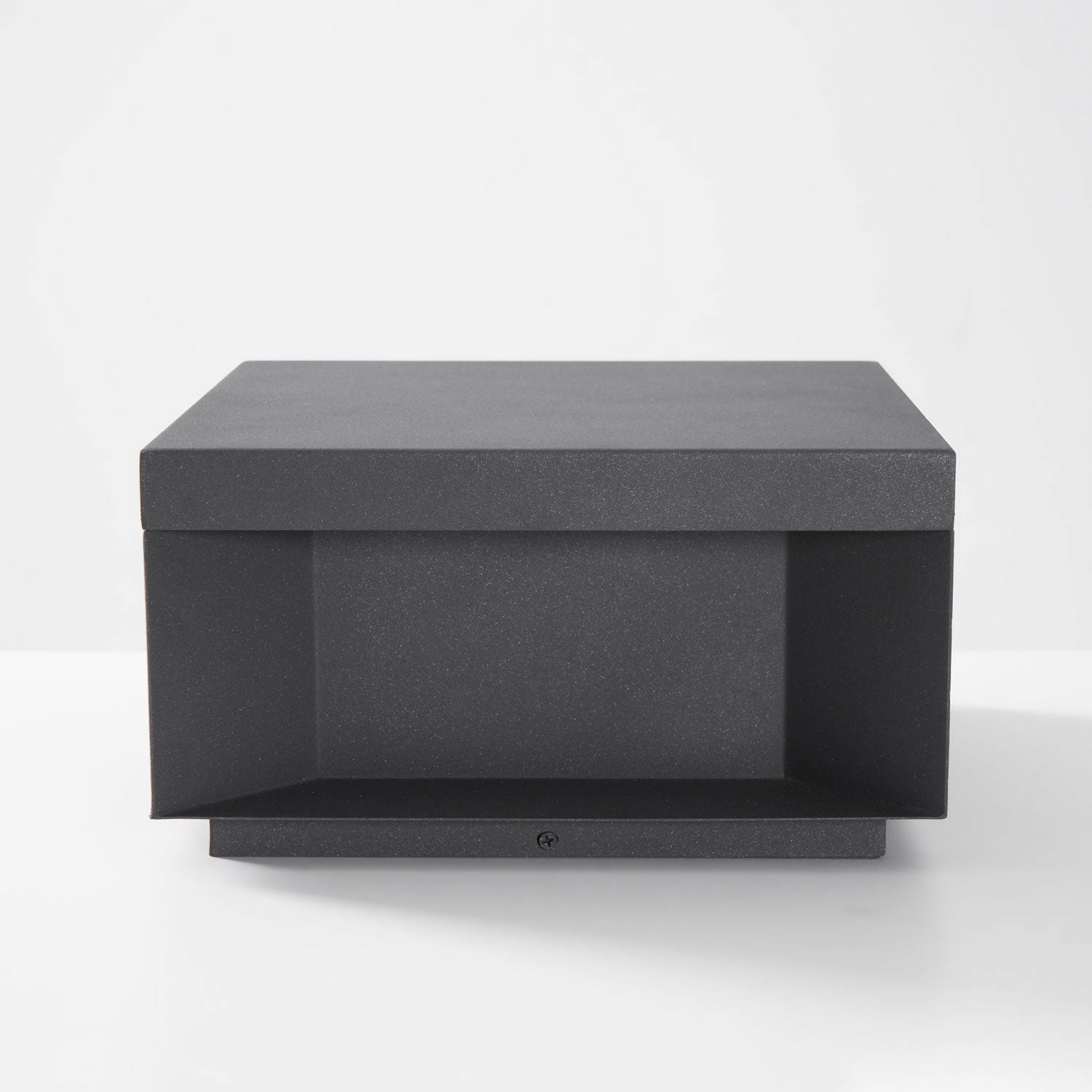 Outdoor-Gartenlampe Quadrat — Wasserdicht IP65 Pfostenleuchte Schwarz Metall & Mattiertes Glas — 20×20×10 cm / 30×30×15 cm / 40×40×20 cm / 50×50×35 cm — Solarpanel oder Netzanschluss — 3000K/4000K/6000K — Einfahrt, Terrasse, Weg & Zaun - Lamylie