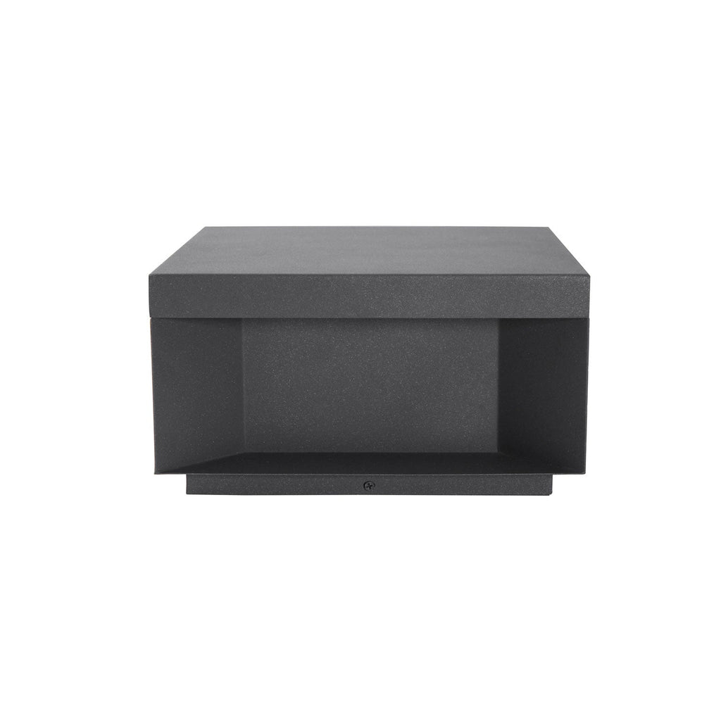 Outdoor-Gartenlampe Quadrat — Wasserdicht IP65 Pfostenleuchte Schwarz Metall & Mattiertes Glas — 20×20×10 cm / 30×30×15 cm / 40×40×20 cm / 50×50×35 cm — Solarpanel oder Netzanschluss — 3000K/4000K/6000K — Einfahrt, Terrasse, Weg & Zaun - Lamylie