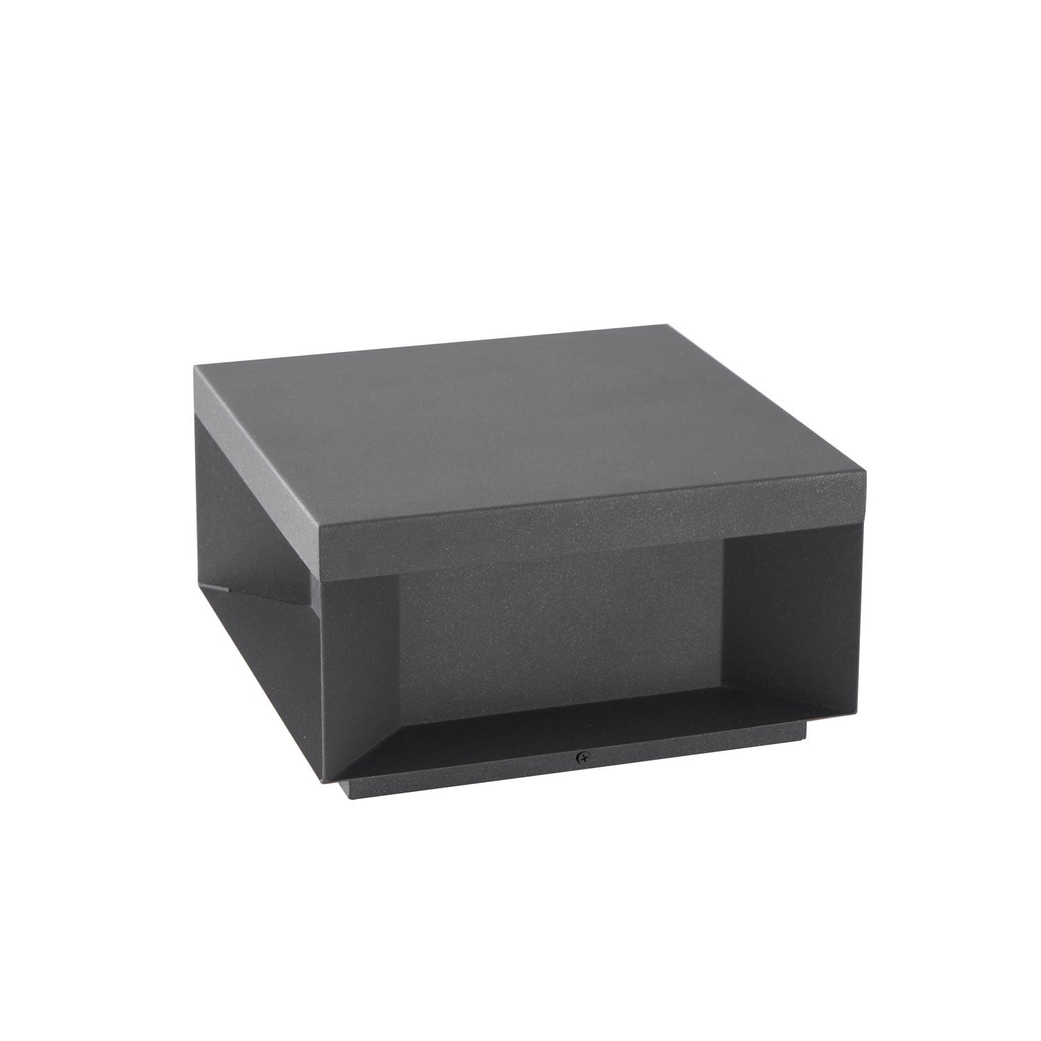 Outdoor-Gartenlampe Quadrat — Wasserdicht IP65 Pfostenleuchte Schwarz Metall & Mattiertes Glas — 20×20×10 cm / 30×30×15 cm / 40×40×20 cm / 50×50×35 cm — Solarpanel oder Netzanschluss — 3000K/4000K/6000K — Einfahrt, Terrasse, Weg & Zaun - Lamylie