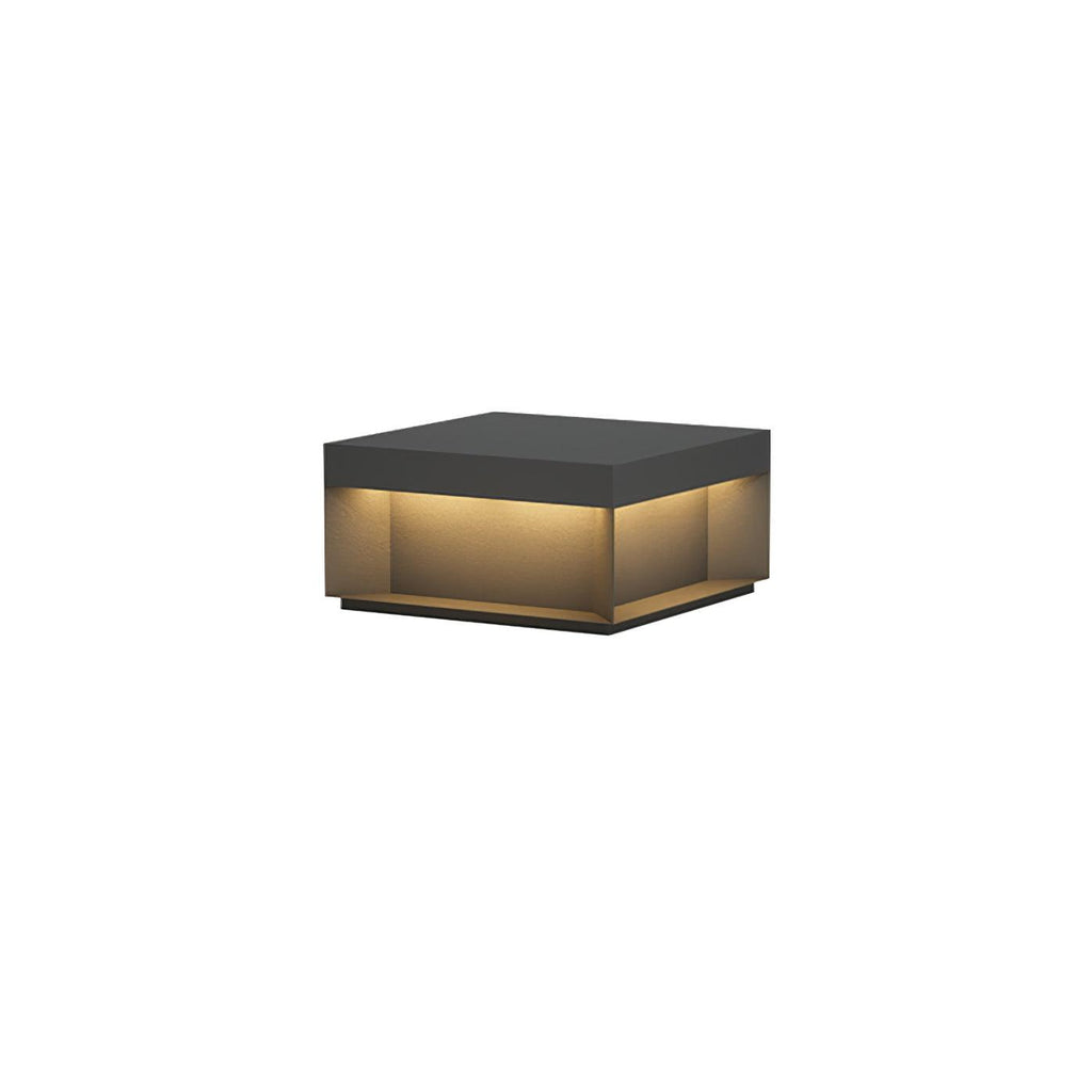 Outdoor-Gartenlampe Quadrat — Wasserdicht IP65 Pfostenleuchte Schwarz Metall & Mattiertes Glas — 20×20×10 cm / 30×30×15 cm / 40×40×20 cm / 50×50×35 cm — Solarpanel oder Netzanschluss — 3000K/4000K/6000K — Einfahrt, Terrasse, Weg & Zaun - Lamylie