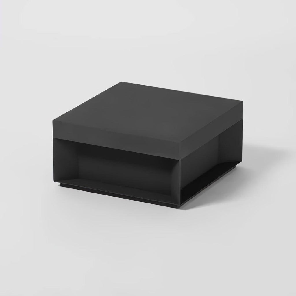 Outdoor-Gartenlampe Quadrat — Wasserdicht IP65 Pfostenleuchte Schwarz Metall & Mattiertes Glas — 20×20×10 cm / 30×30×15 cm / 40×40×20 cm / 50×50×35 cm — Solarpanel oder Netzanschluss — 3000K/4000K/6000K — Einfahrt, Terrasse, Weg & Zaun - Lamylie
