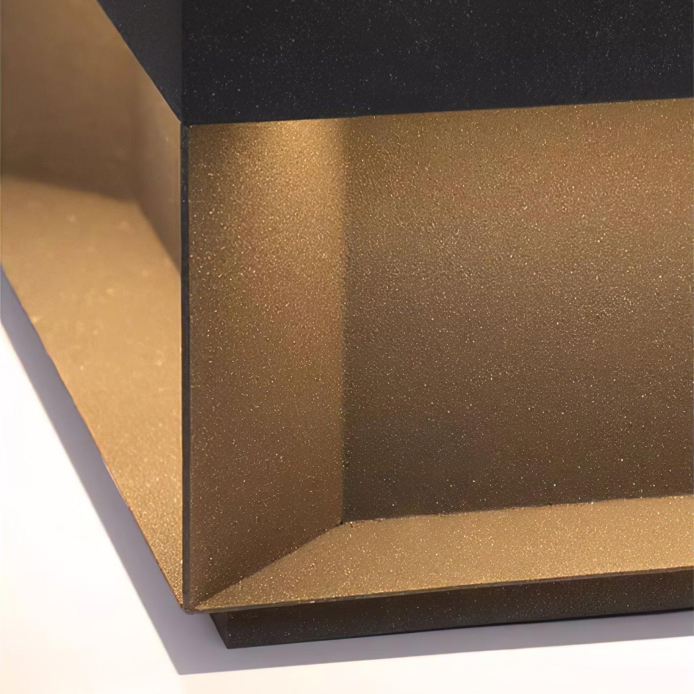 Outdoor-Gartenlampe Quadrat — Wasserdicht IP65 Pfostenleuchte Schwarz Metall & Mattiertes Glas — 20×20×10 cm / 30×30×15 cm / 40×40×20 cm / 50×50×35 cm — Solarpanel oder Netzanschluss — 3000K/4000K/6000K — Einfahrt, Terrasse, Weg & Zaun - Lamylie