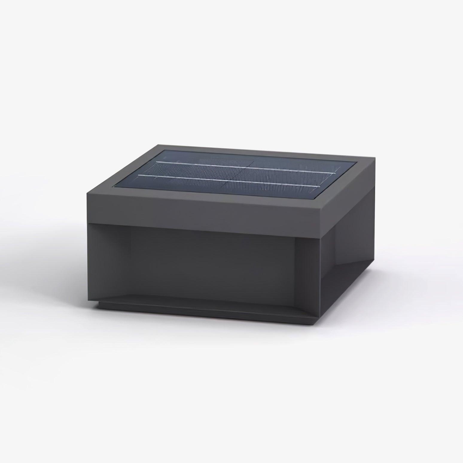 Outdoor-Gartenlampe Quadrat — Wasserdicht IP65 Pfostenleuchte Schwarz Metall & Mattiertes Glas — 20×20×10 cm / 30×30×15 cm / 40×40×20 cm / 50×50×35 cm — Solarpanel oder Netzanschluss — 3000K/4000K/6000K — Einfahrt, Terrasse, Weg & Zaun - Lamylie