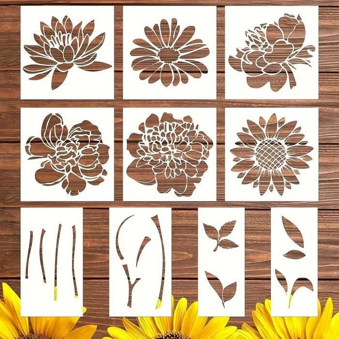 مجموعة قوالب زهور Artibloom — 10 قطع، قوالب دقيقة قابلة لإعادة الاستخدام