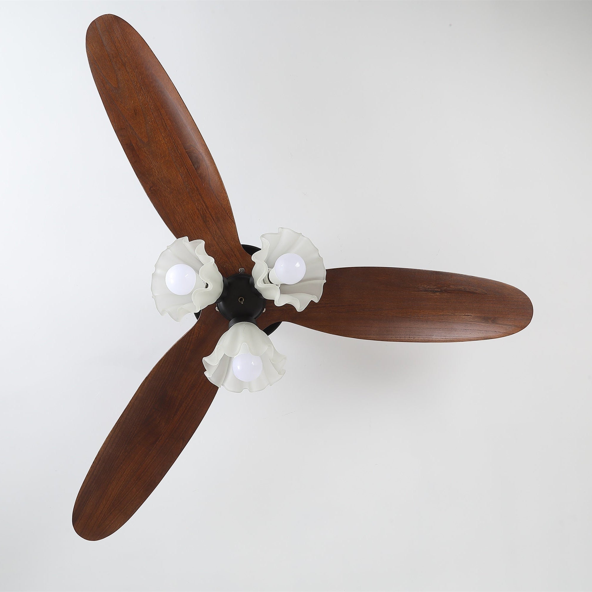 Ventilator de tavan cu iluminare | Ventilator scandinav cu lampă | Palete din lemn și iluminare LED - Lamylie