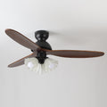 Ventilator de tavan cu iluminare | Ventilator scandinav cu lampă | Palete din lemn și iluminare LED - Lamylie