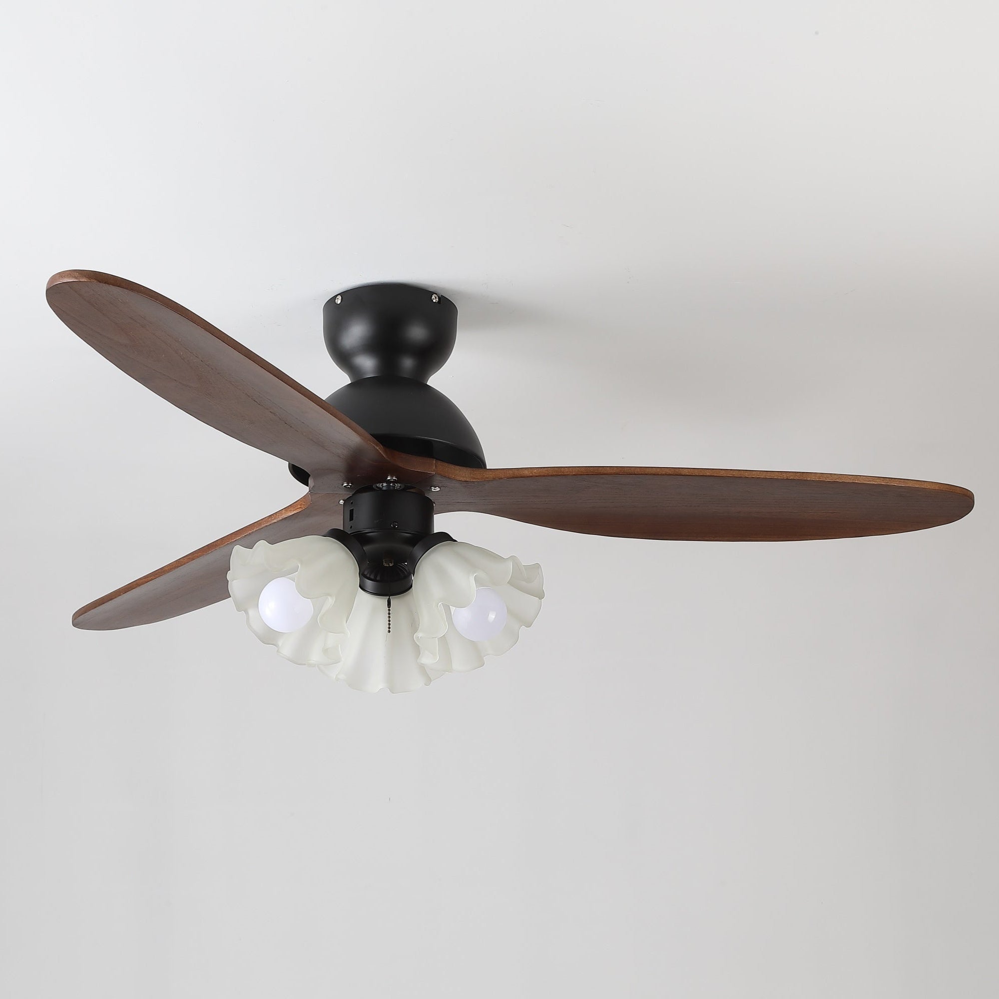 Ventilator de tavan cu iluminare | Ventilator scandinav cu lampă | Palete din lemn și iluminare LED - Lamylie