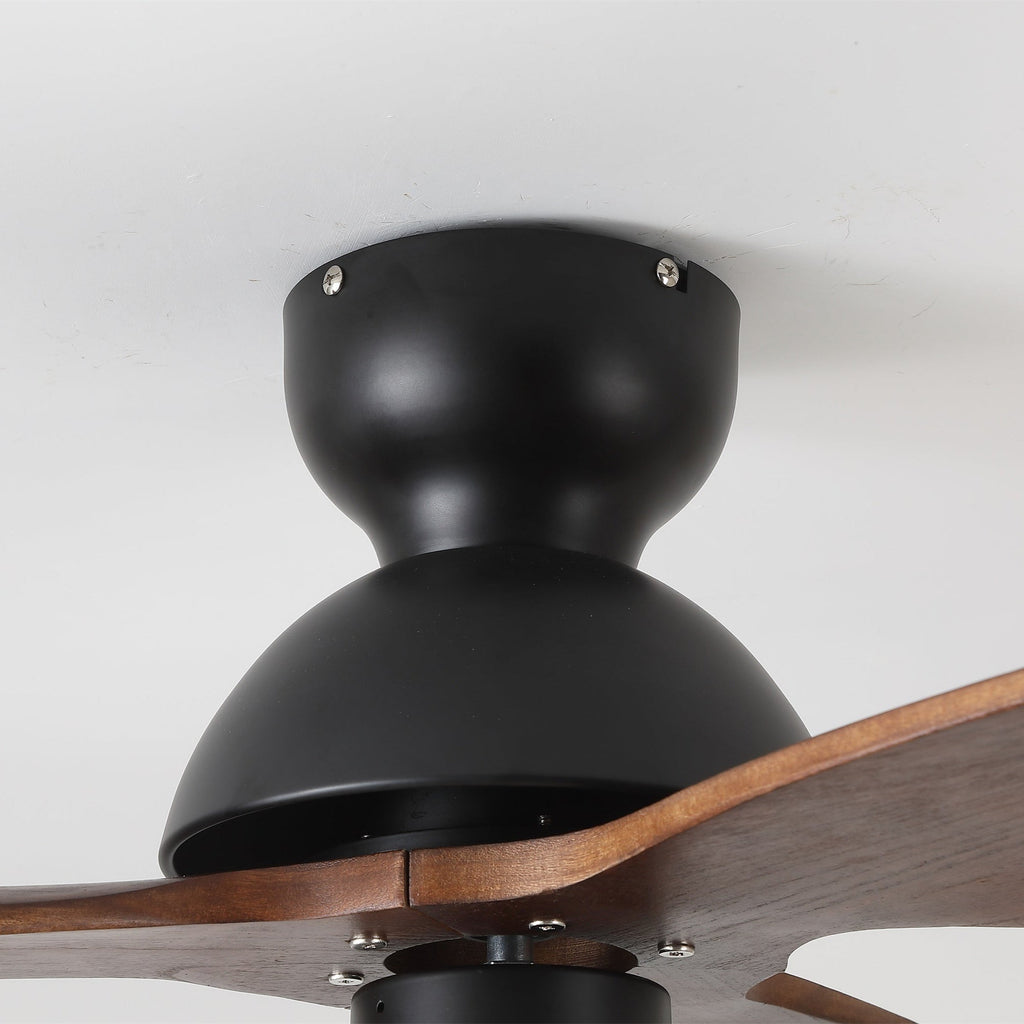 Ventilator de tavan cu iluminare | Ventilator scandinav cu lampă | Palete din lemn și iluminare LED - Lamylie