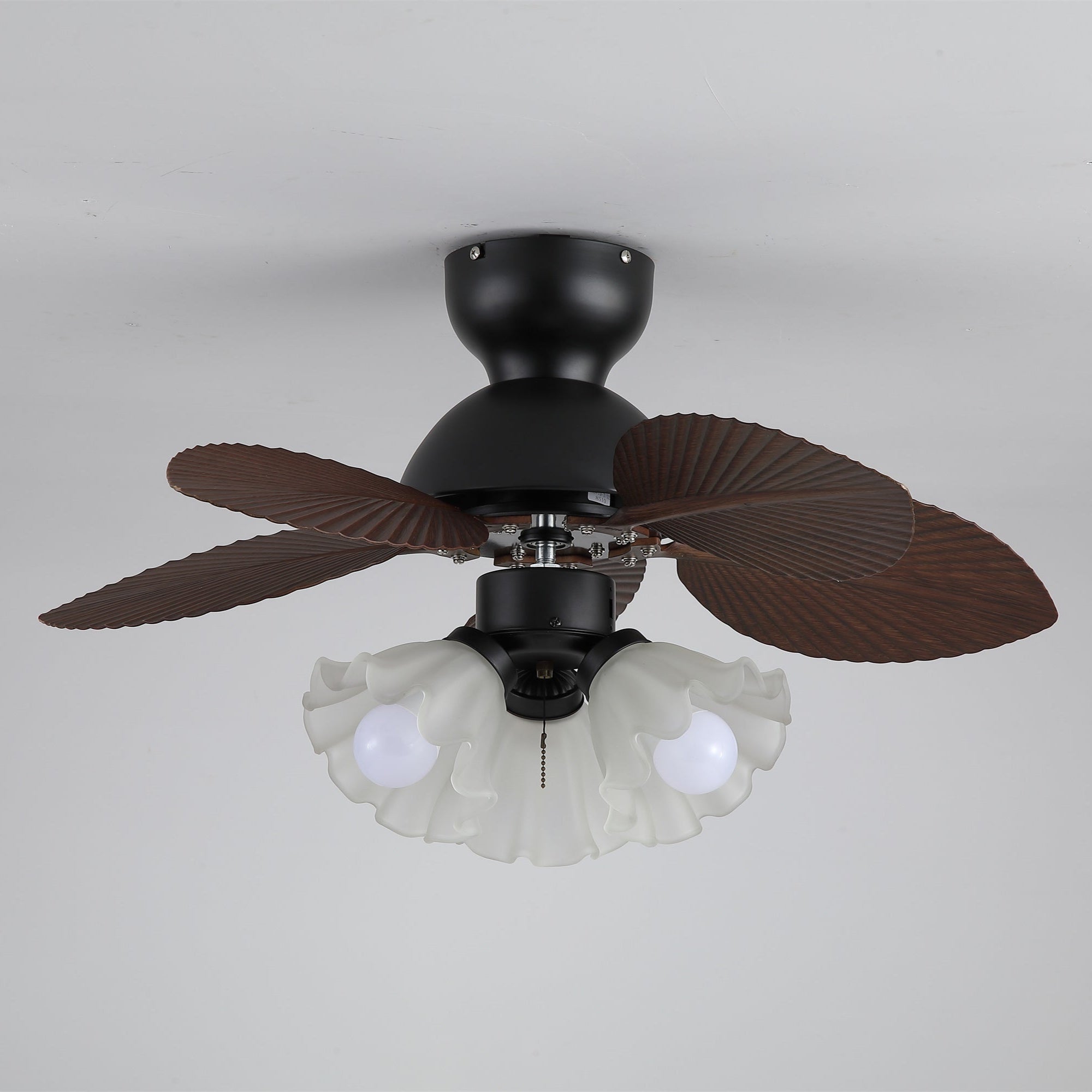Mennyezeti ventilátor világítással, Ø80 cm, DC-motor, távirányító, diófekete szín, 6 sebességfokozat, 35 W, 220 V – Lamylie
