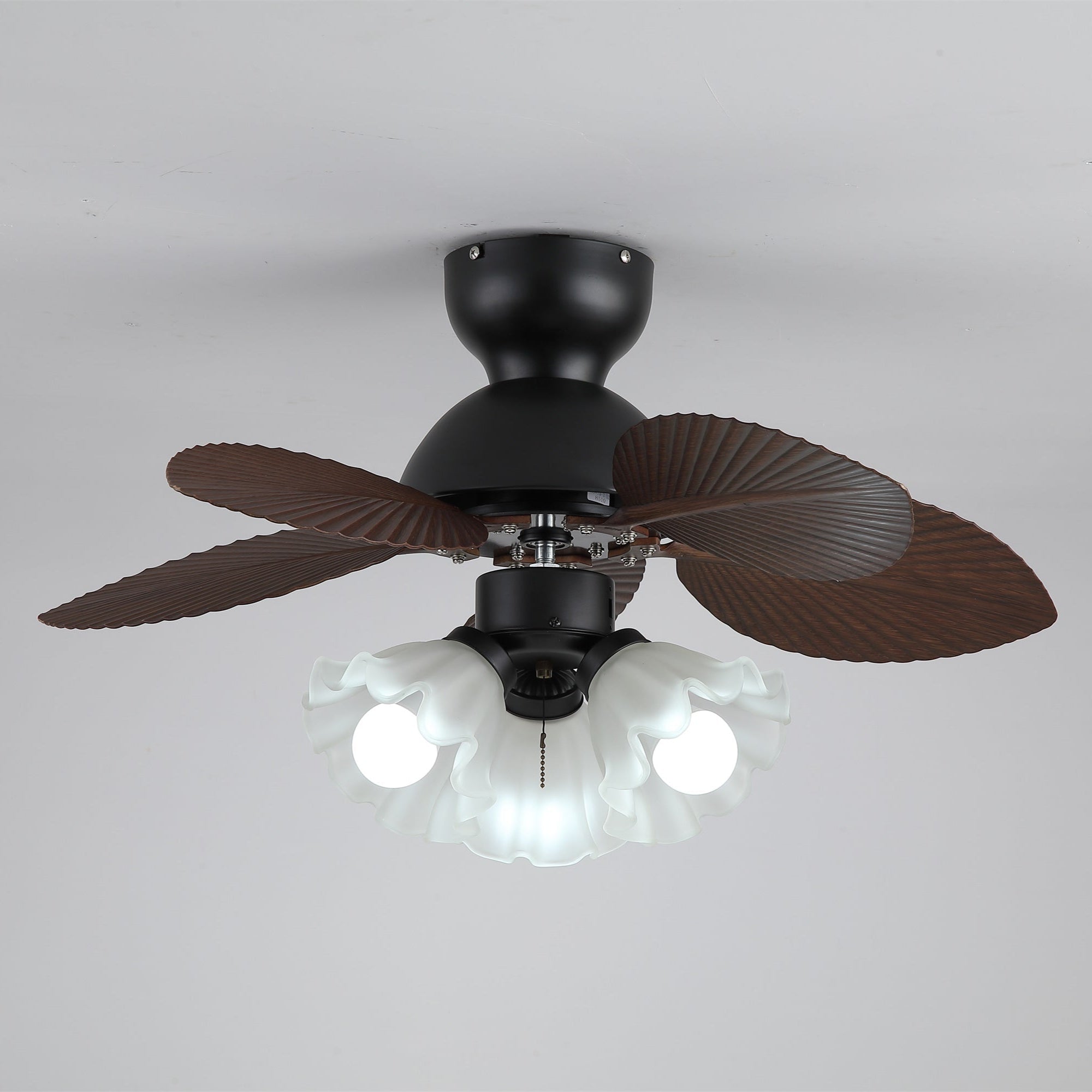 Mennyezeti ventilátor világítással, Ø80 cm, DC-motor, távirányító, diófekete szín, 6 sebességfokozat, 35 W, 220 V – Lamylie