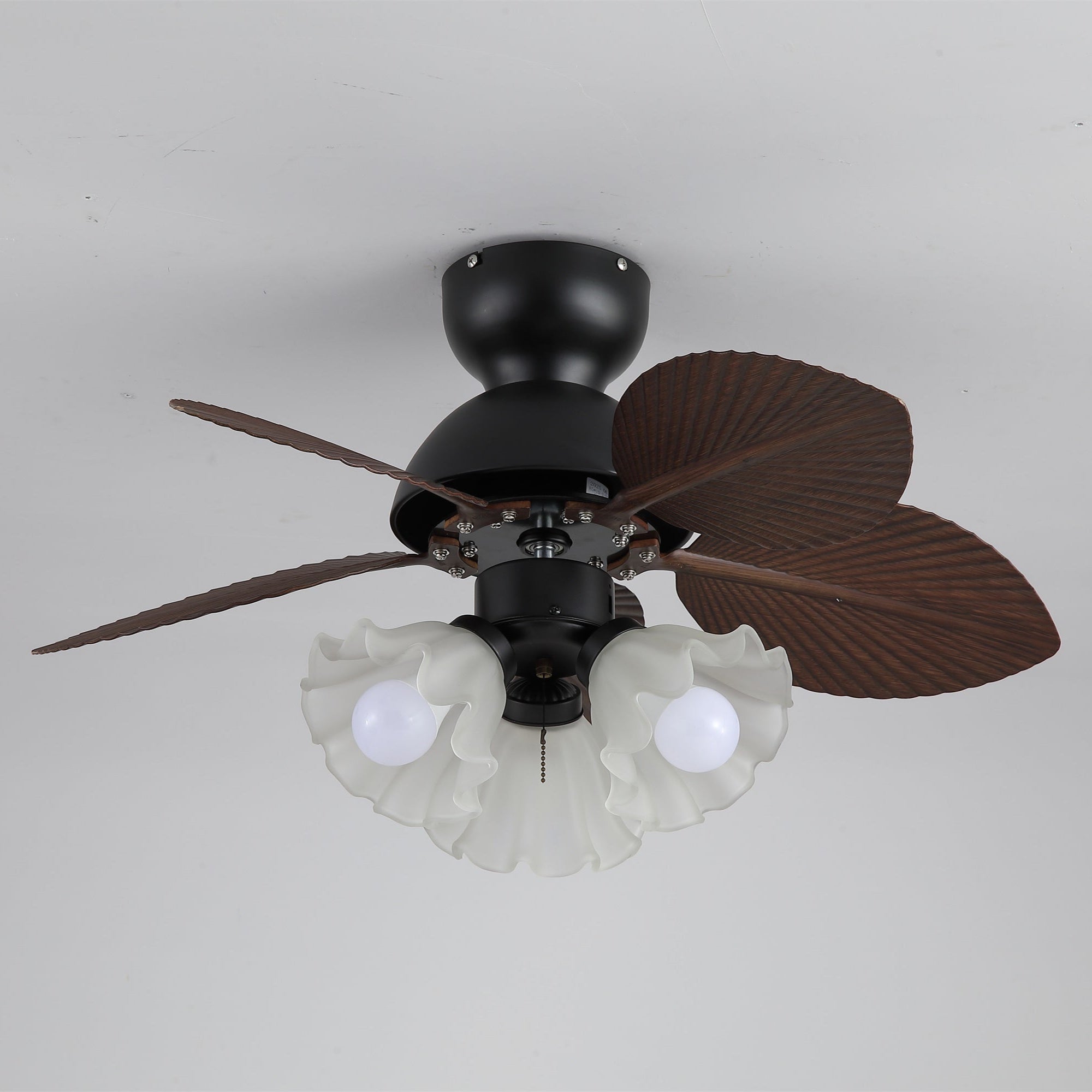 Mennyezeti ventilátor világítással, Ø80 cm, DC-motor, távirányító, diófekete szín, 6 sebességfokozat, 35 W, 220 V – Lamylie