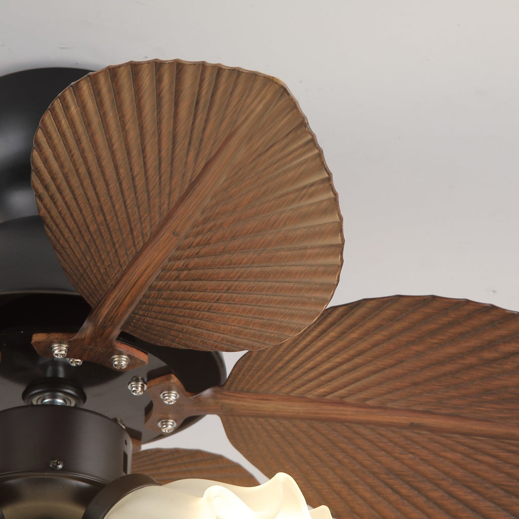 Mennyezeti ventilátor világítással, Ø80 cm, DC-motor, távirányító, diófekete szín, 6 sebességfokozat, 35 W, 220 V – Lamylie