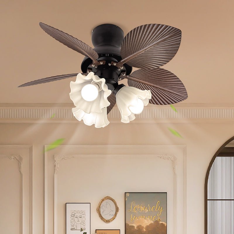 Mennyezeti ventilátor világítással, Ø80 cm, DC-motor, távirányító, diófekete szín, 6 sebességfokozat, 35 W, 220 V – Lamylie