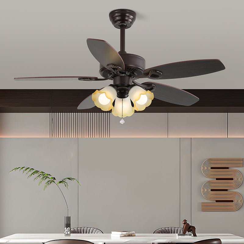 Vintage mennyezeti ventilátor világítással, 107cm - Lamylie
