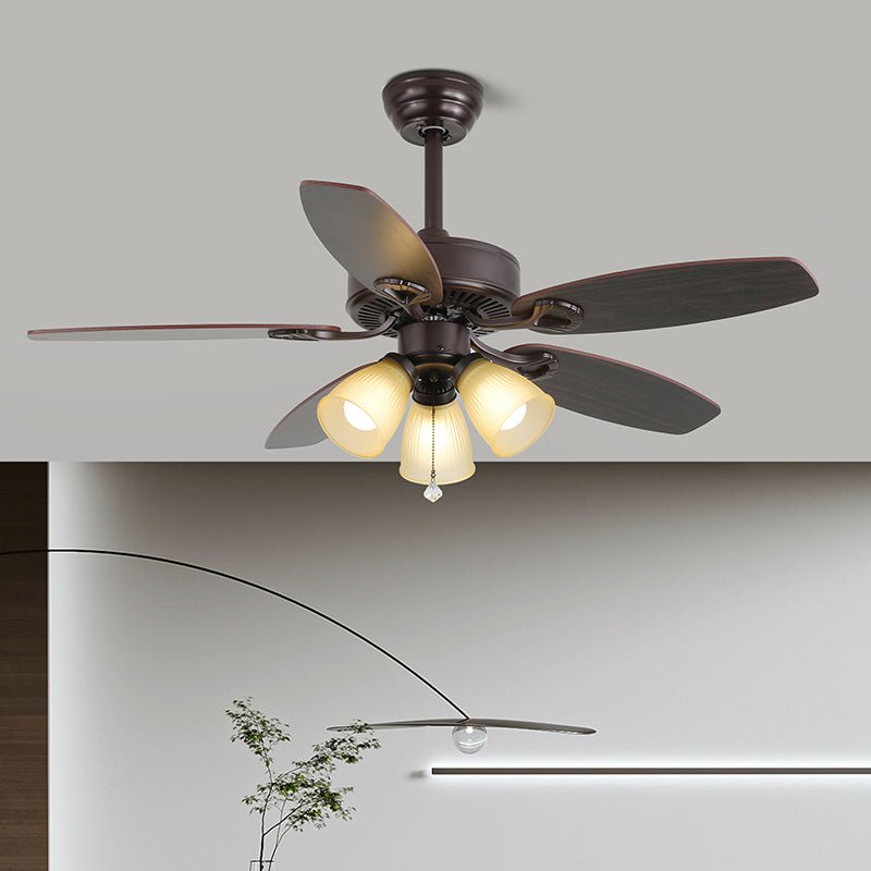 Vintage mennyezeti ventilátor világítással, 107cm - Lamylie
