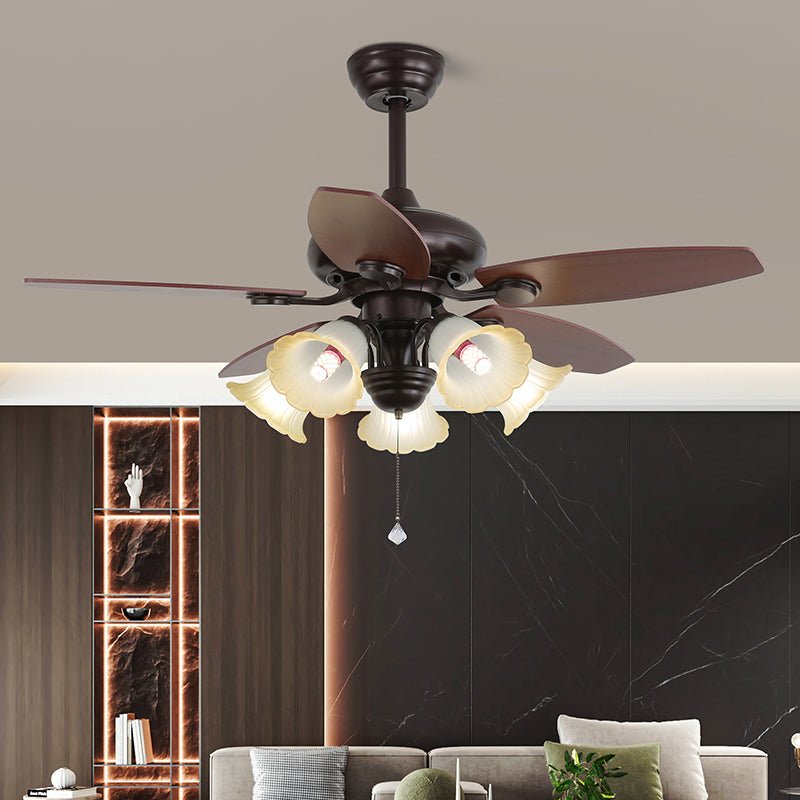 Vintage mennyezeti ventilátor világítással, 107cm - Lamylie