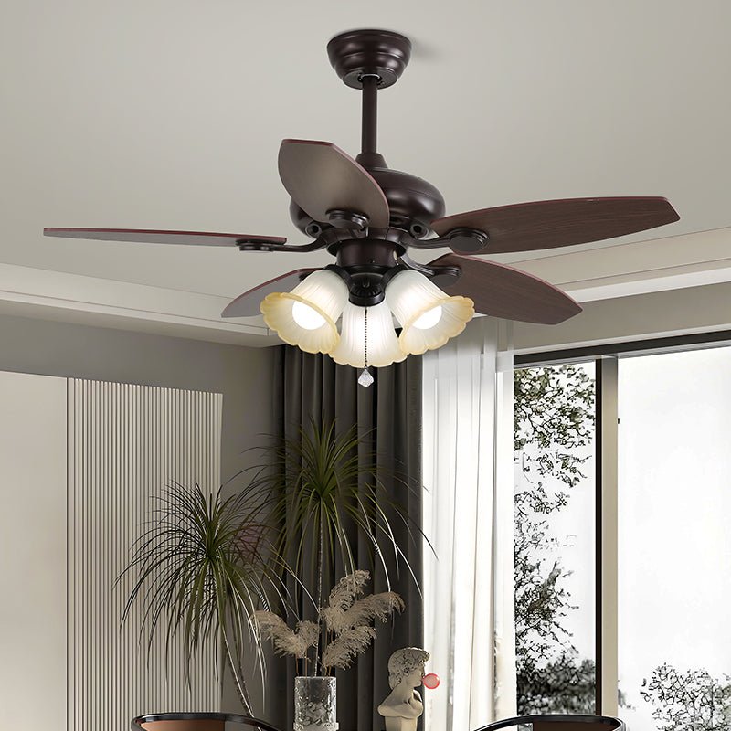 Vintage mennyezeti ventilátor világítással, 107cm - Lamylie
