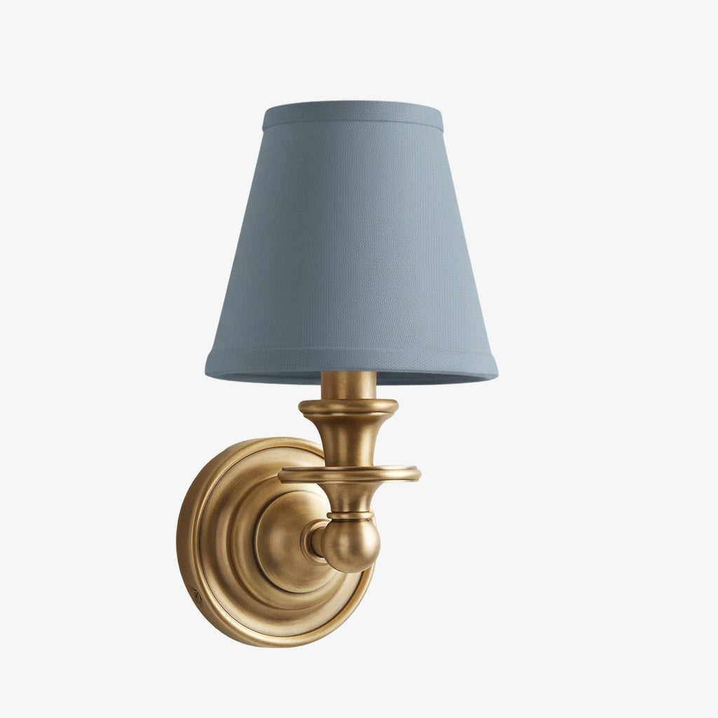 Wall Lamp with Fabric Shade and Gooseneck Arm | Wrought Iron Fixture with Adjustable Reading Lamp - Lamylie