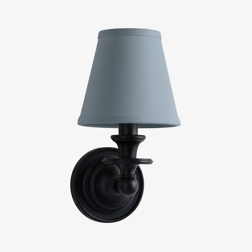 Wall Lamp with Fabric Shade and Gooseneck Arm | Wrought Iron Fixture with Adjustable Reading Lamp - Lamylie