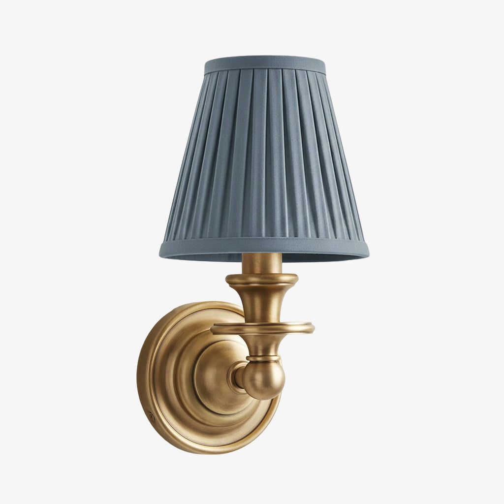 Wall Lamp with Fabric Shade and Gooseneck Arm | Wrought Iron Fixture with Adjustable Reading Lamp - Lamylie