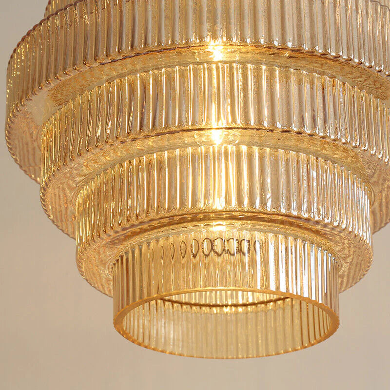 Brass-Colored Pendant Lamp with Bottle Design | Glass Shade in Retro Style | Ø22cm | E27 Socket - Lamylie