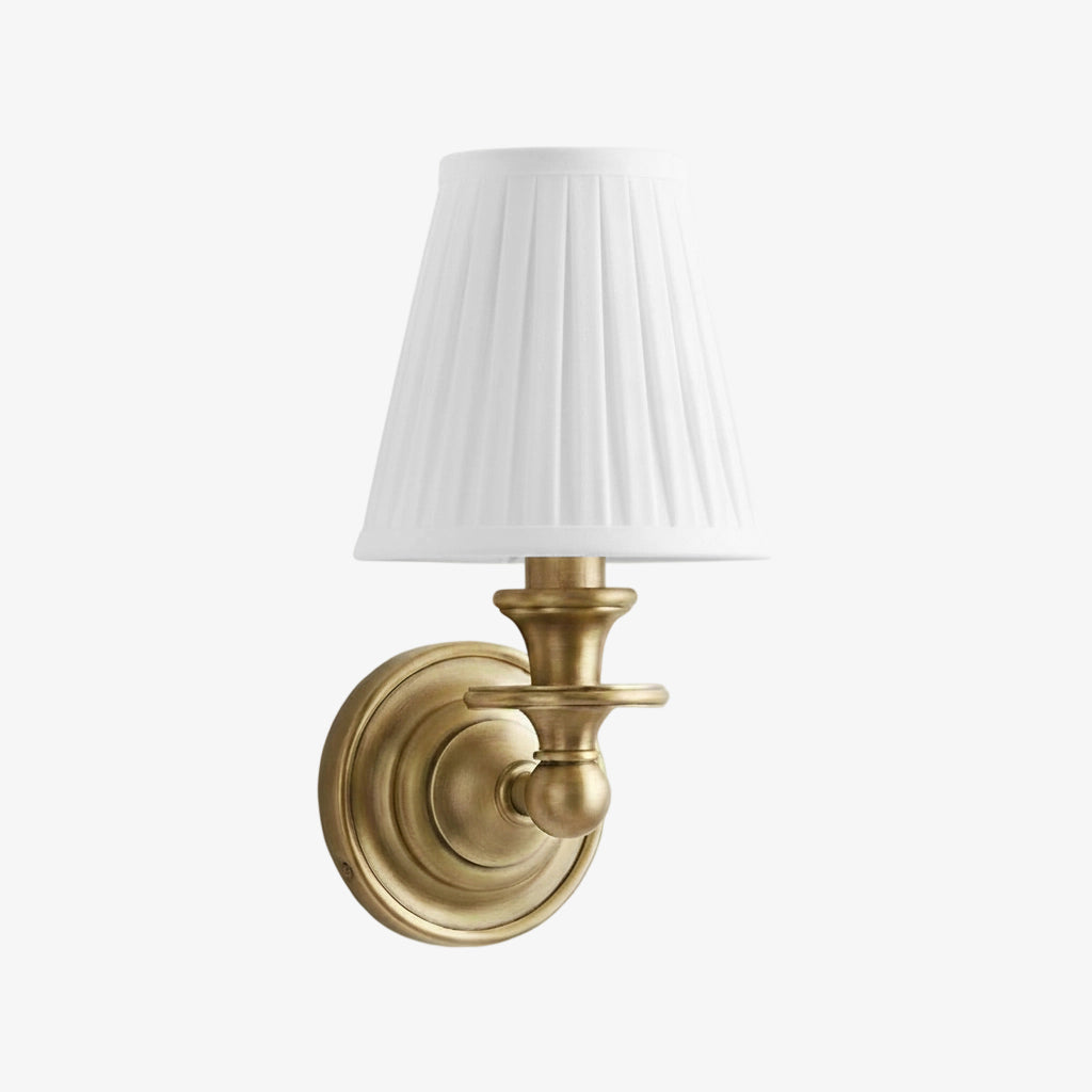 Wall Lamp with Fabric Shade and Gooseneck Arm | Wrought Iron Fixture with Adjustable Reading Lamp - Lamylie