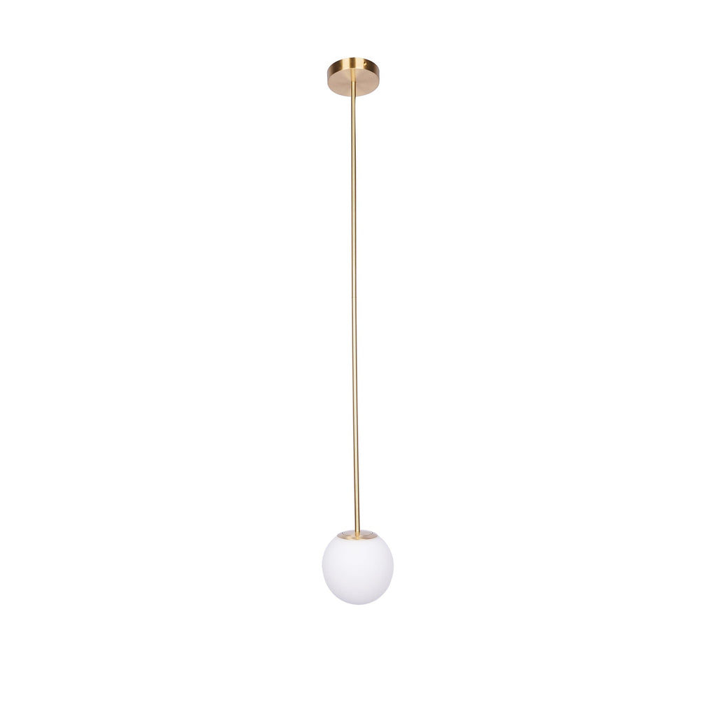 Architektoniczna lampa wisząca z opalowym szkłem — mosiężna lub czarna — Ø9-30cm — wysokość 100-200cm - Lamylie