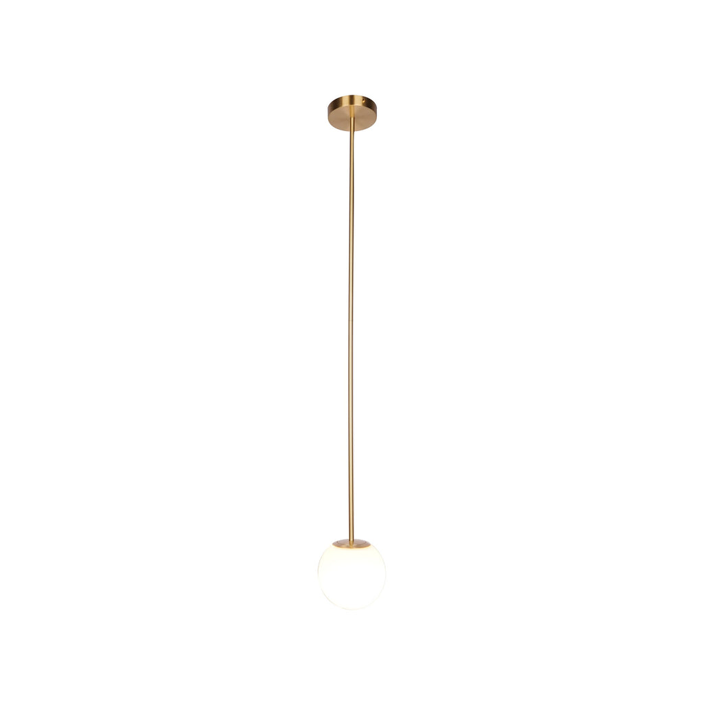 Architektoniczna lampa wisząca z opalowym szkłem — mosiężna lub czarna — Ø9-30cm — wysokość 100-200cm - Lamylie