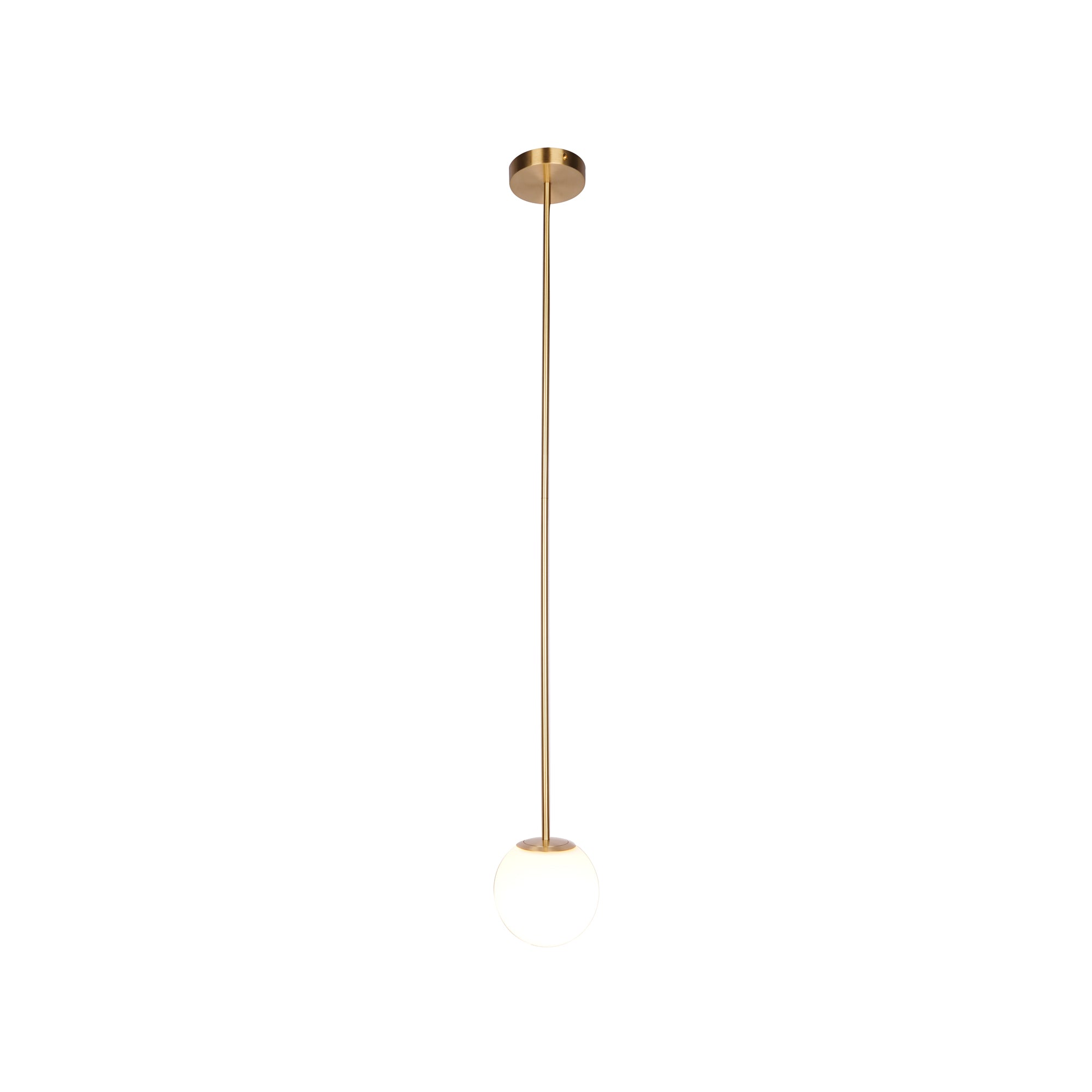 Architektoniczna lampa wisząca z opalowym szkłem — mosiężna lub czarna — Ø9-30cm — wysokość 100-200cm - Lamylie