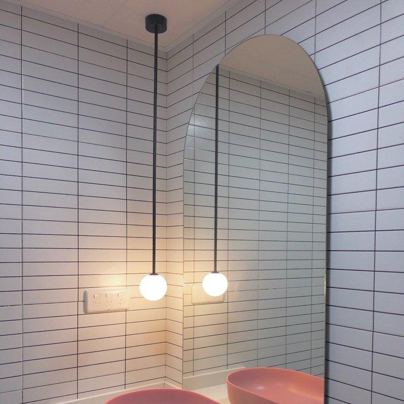 Architektoniczna lampa wisząca z opalowym szkłem — mosiężna lub czarna — Ø9-30cm — wysokość 100-200cm - Lamylie