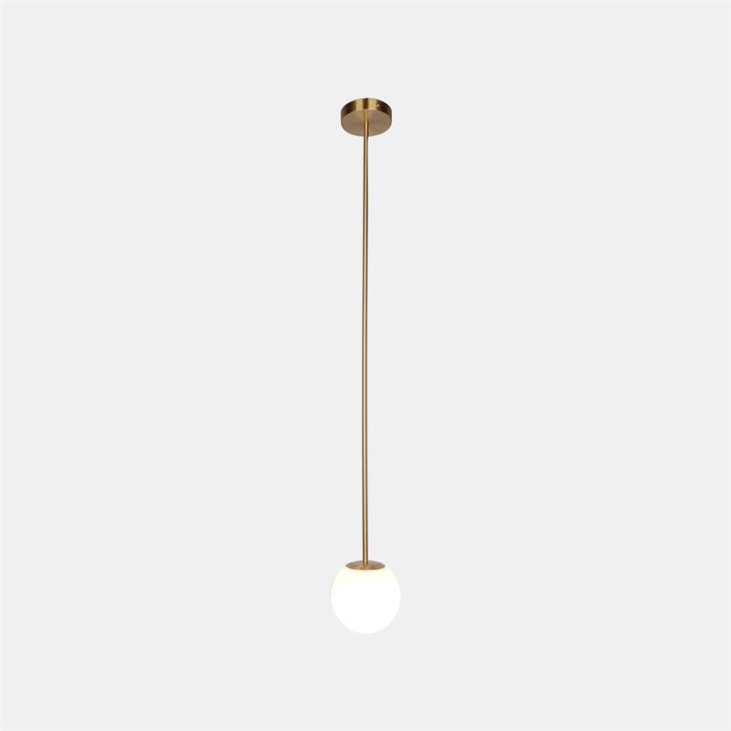 Architektoniczna lampa wisząca z opalowym szkłem — mosiężna lub czarna — Ø9-30cm — wysokość 100-200cm - Lamylie