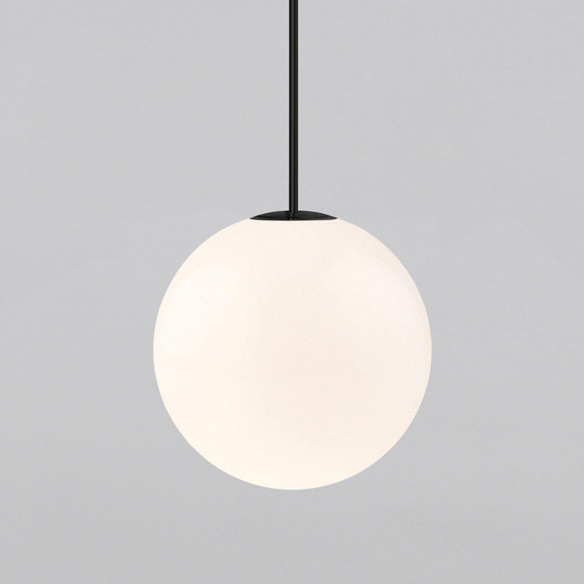 Architektoniczna lampa wisząca z opalowym szkłem — mosiężna lub czarna — Ø9-30cm — wysokość 100-200cm - Lamylie