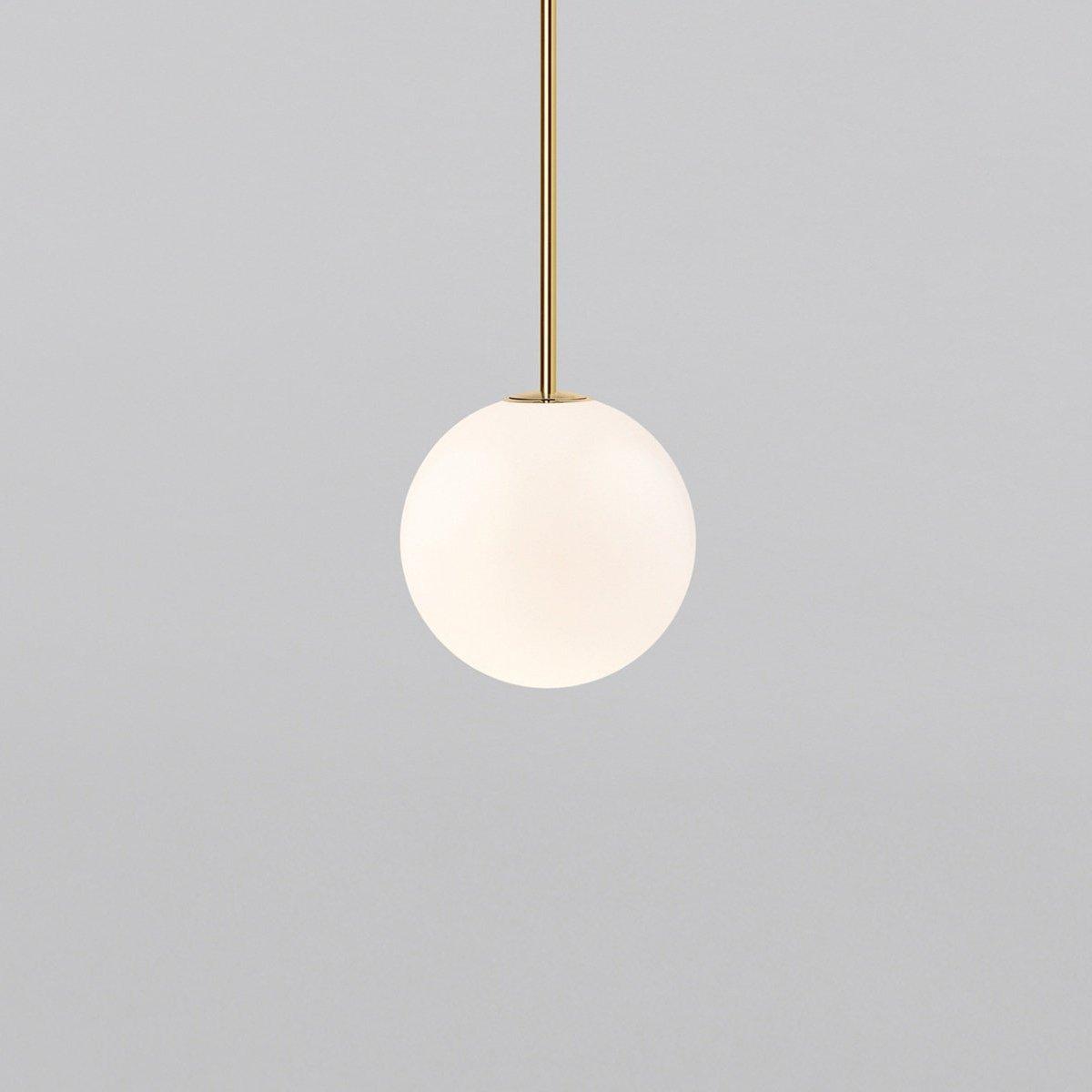 Architektoniczna lampa wisząca z opalowym szkłem — mosiężna lub czarna — Ø9-30cm — wysokość 100-200cm - Lamylie