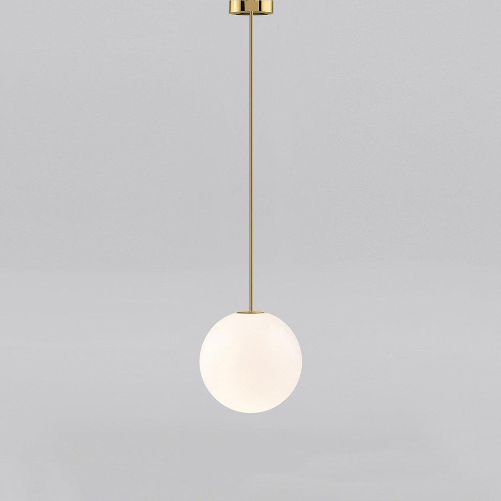Architektoniczna lampa wisząca z opalowym szkłem — mosiężna lub czarna — Ø9-30cm — wysokość 100-200cm - Lamylie