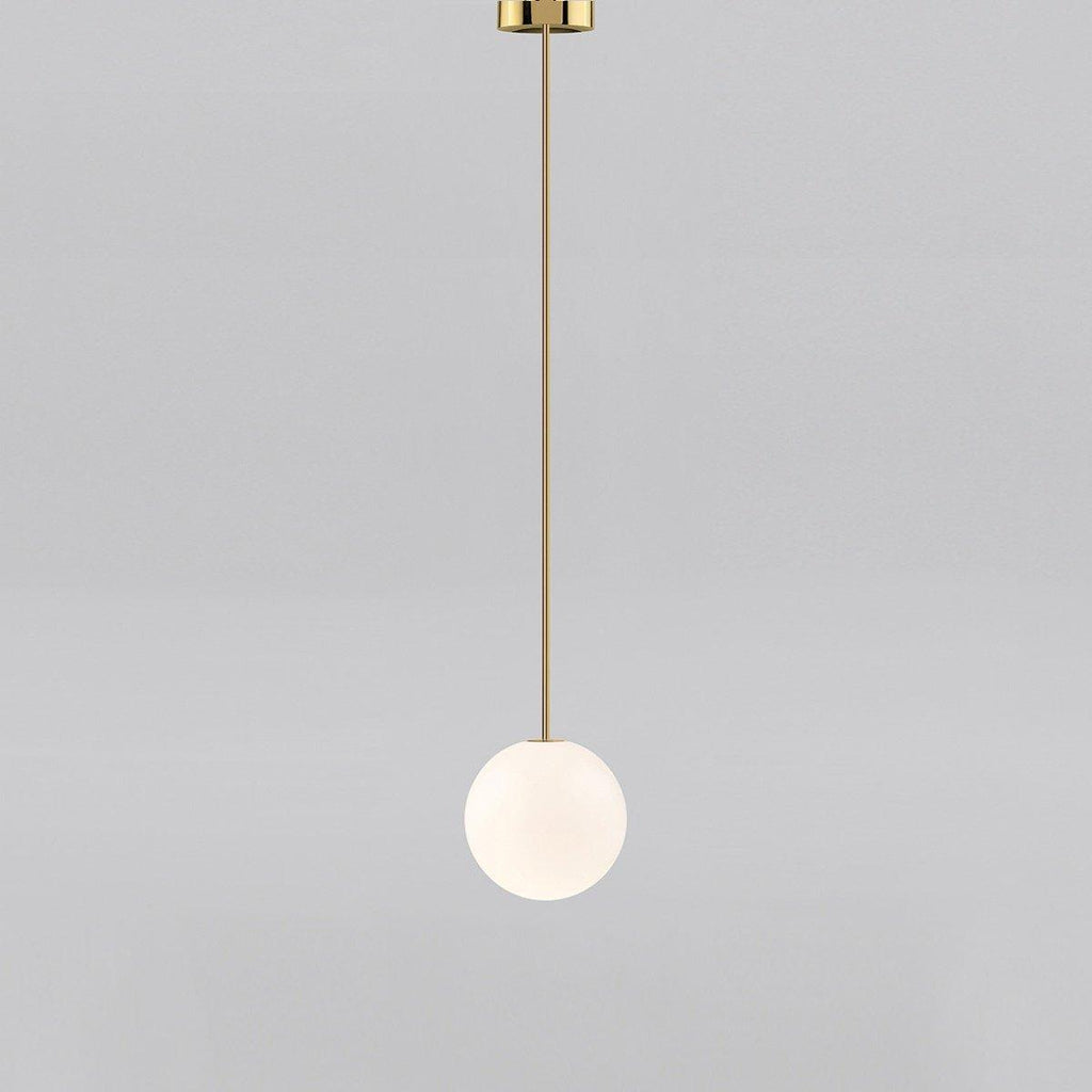 Architektoniczna lampa wisząca z opalowym szkłem — mosiężna lub czarna — Ø9-30cm — wysokość 100-200cm - Lamylie