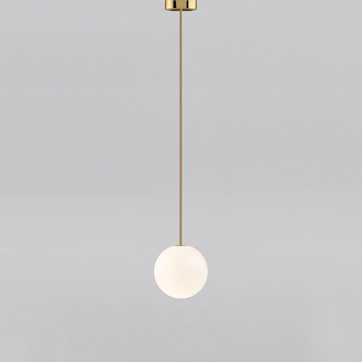 Architektoniczna lampa wisząca z opalowym szkłem — mosiężna lub czarna — Ø9-30cm — wysokość 100-200cm - Lamylie