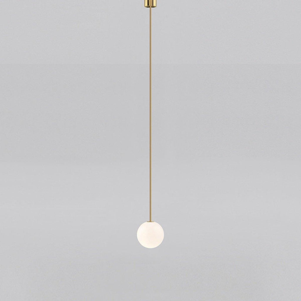 Architektoniczna lampa wisząca z opalowym szkłem — mosiężna lub czarna — Ø9-30cm — wysokość 100-200cm - Lamylie
