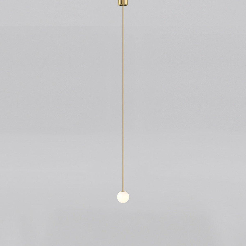 Architektoniczna lampa wisząca z opalowym szkłem — mosiężna lub czarna — Ø9-30cm — wysokość 100-200cm - Lamylie
