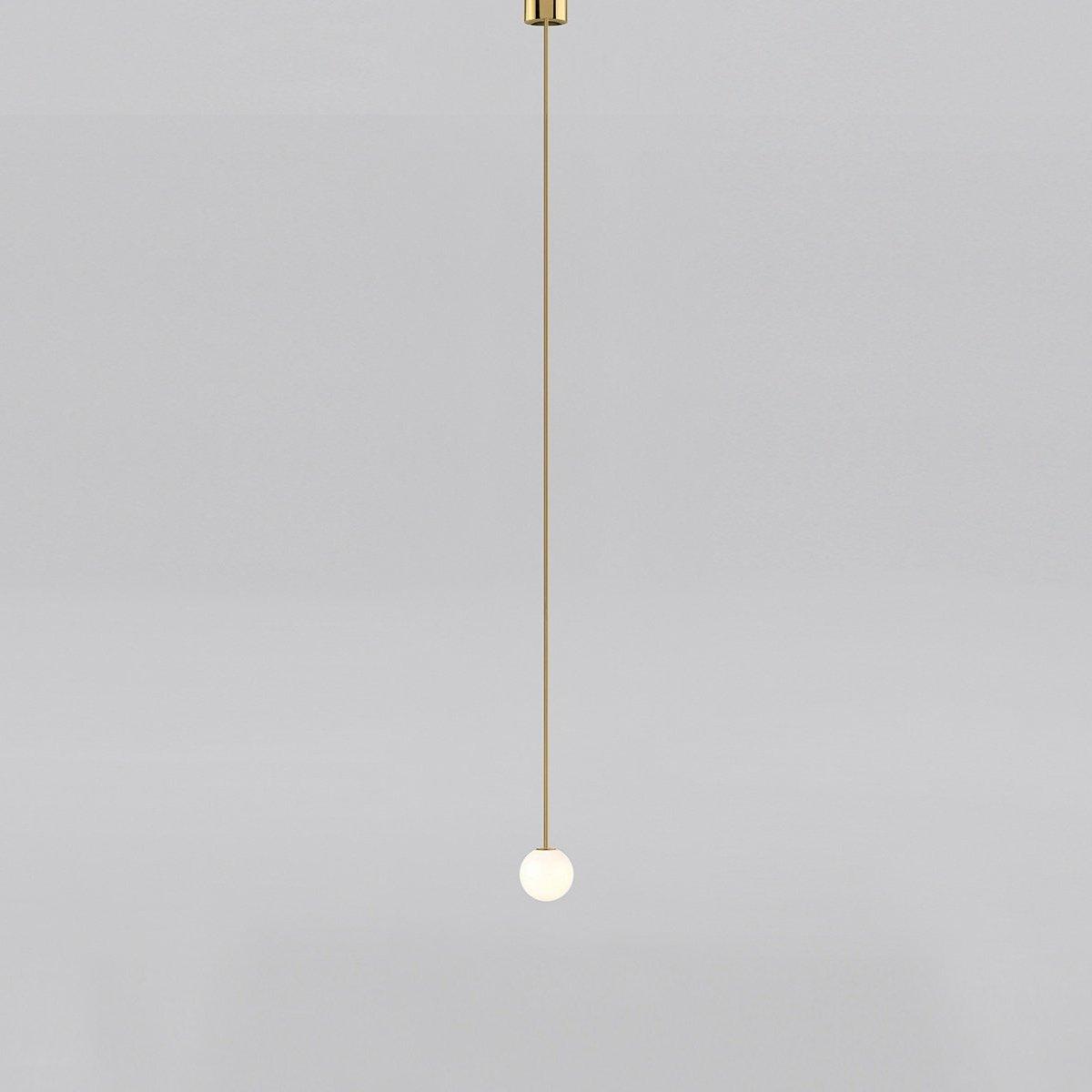 Architektoniczna lampa wisząca z opalowym szkłem — mosiężna lub czarna — Ø9-30cm — wysokość 100-200cm - Lamylie