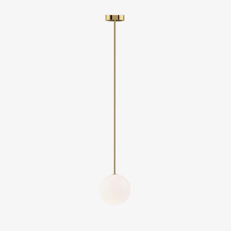 Architektoniczna lampa wisząca z opalowym szkłem — mosiężna lub czarna — Ø9-30cm — wysokość 100-200cm - Lamylie