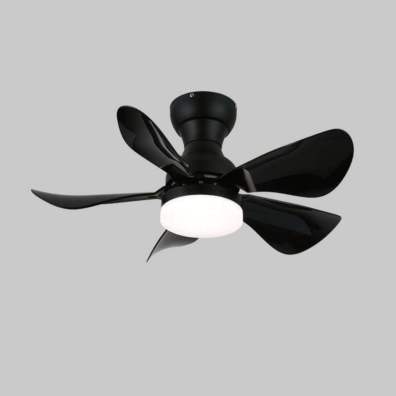 Takfläkt med integrerad LED-belysning och träeffekt, 74 cm – Lamylie