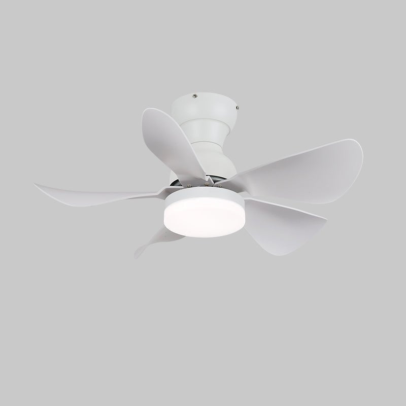 Takfläkt med integrerad LED-belysning och träeffekt, 74 cm – Lamylie