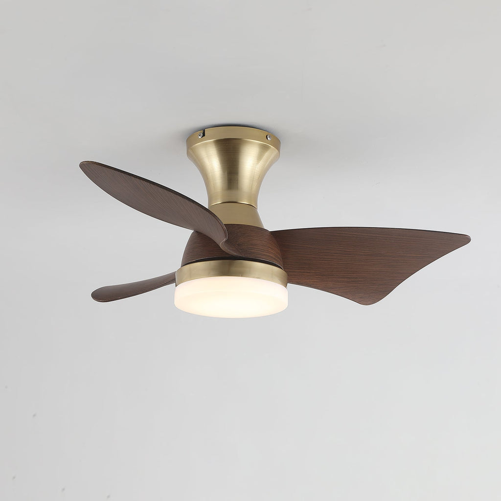 Modern Ceiling Fan with Lighting | Wood Grain | Ø55 cm �� Remote Control | 6 Speeds - Lamylie