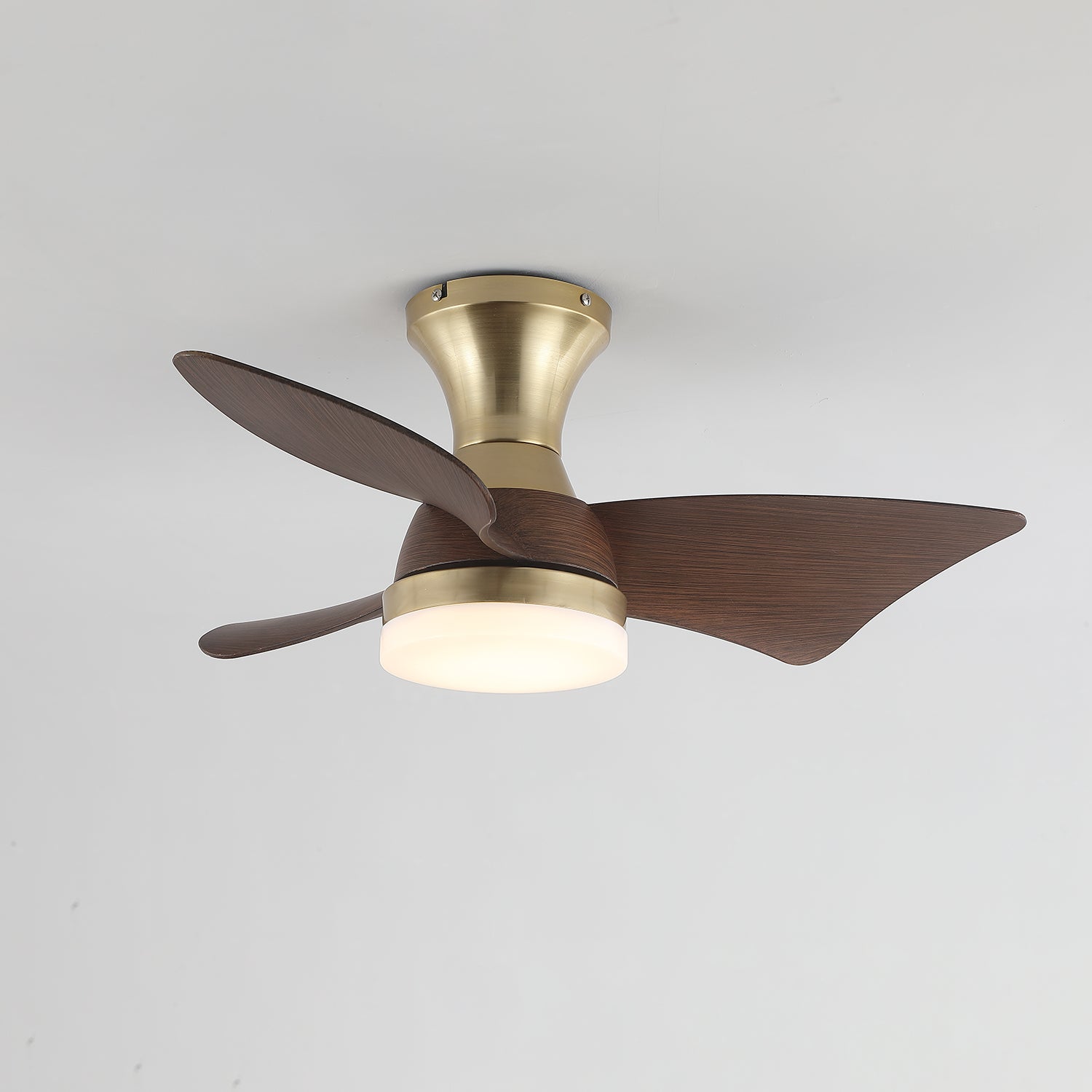 Modern Ceiling Fan with Lighting | Wood Grain | Ø55 cm �� Remote Control | 6 Speeds - Lamylie